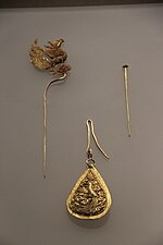 Ming-Qing Gold Earrings & phoenix Hairpin