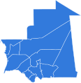 Map showing the control of every regional government in Mauritania after the 2018 Mauritanian regional elections.