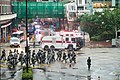 The Special Tactical Contingent used the water cannon vehicle for the first time during the march and headed towards Tai Ho Road.