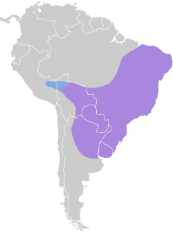 Distribución geográfica de la tangara sayaca.