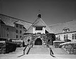 Le Timberline Lodge sur les flancs du Mont Hood, près de Portland (Oregon).