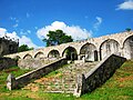 Escalinata del ex-convento de San Juan Bautista, Tixcacaltuyub, Yaxcabá, Yuc.