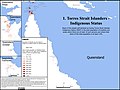 Geographical distribution of people with Torres Strait Islander Indigenous status[52]