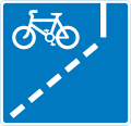 With-flow cycle lane ahead