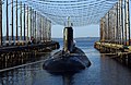 L'USS Jimmy Carter (SSN-23) amarré dans le Magnetic Silencing Facility afin de réduire sa signature électromagnétique.