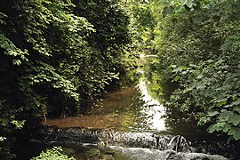 Blick von der Neuen Brücke in Unterweissach in Richtung Lange Brücke