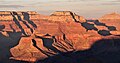 Wotans Throne (centered), from South Rim at sunset