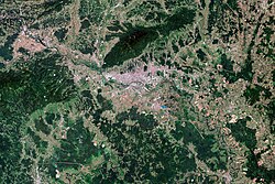 Zagreb and metropolitan aera from satellite