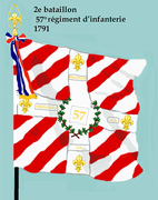 Drapeau du 2e bataillon du 57e régiment d'infanterie de ligne de 1791 à 1793