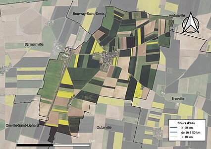 Carte orthophotographique de la commune en 2016.