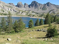 Allos lake and Mt. Pelat