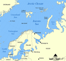 Map of the Barents Sea