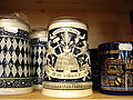 Elaborate earthenware beer steins