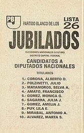 Partido Blanco de los Jubilados