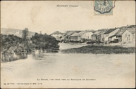 Vue de la Meuse prise vers la basilique de Domrémy.