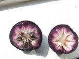 Cainito fruit cut in half