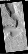 Curved valley, as seen by HiRISE under HiWish program