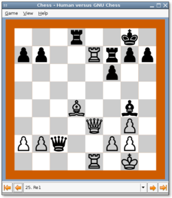 GNU chess visto en GNOME