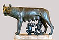 Image 51Capitoline Wolf, sculpture of the she-wolf feeding the twins Romulus and Remus, the most famous image associated with the founding of Rome. According to Livy, it was erected in 296 BC. (from Founding of Rome)