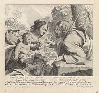 Paysage avec la Sainte Famille, d'après Simon Vouet