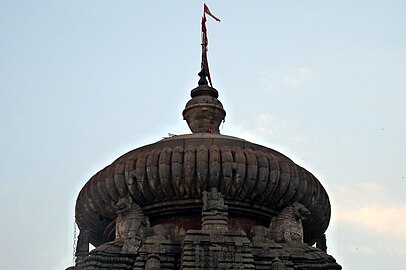 Amalaka at the top of the Lingaraj temple in Bhubaneswar