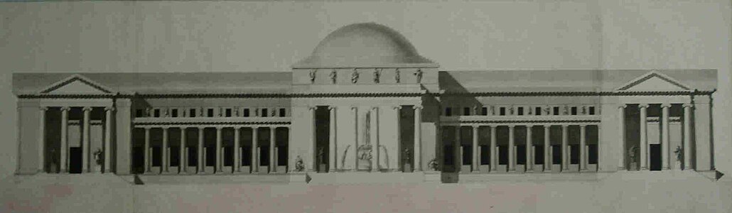 Design of a project for "public mineral water baths" for the Prix de Rome, 1774