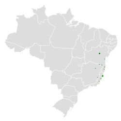 Distribución geográfica del saltarín de Wied