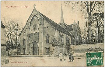 Carte postale de l'église vers 1910.