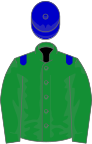 Green, blue epaulets and cap