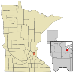 Location of the city of Gem Lake within Ramsey County, Minnesota
