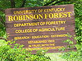 Robinson Forest sign.