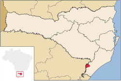 Localização de Timbé do Sul em Santa Catarina