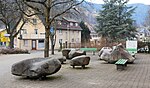 Findlingsgruppe på Friedrich-Ebert-Platz i Schramberg