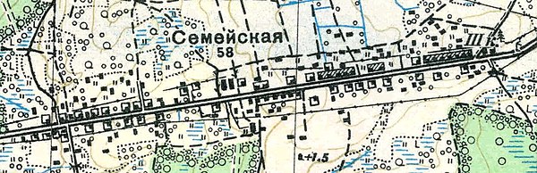 План деревни Семейское. 1938 год