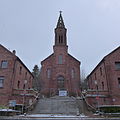 Bau der neuen Freitreppe vor der Kirche im Januar 2016