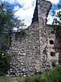 Castle wall with the opus spicatum or herringbone pattern visible