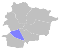 Posição de Andorra-a-Velha em Andorra