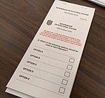 Bulletin de vote utilisé.