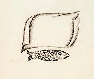 Copy of a decorative motif (fish) from a synagogue[h]