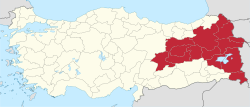 Location of Eastern Anatolia Region