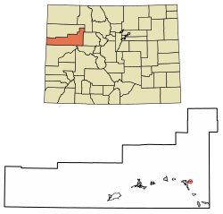 Location of the No Name CDP in Garfield County, Colorado.