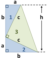 Diagram for Garfield's proof of Pythagoras' theorem.