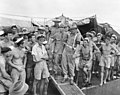 Image 74The Japanese interpreter in charge of Australian POWs at Ambon arriving at Morotai in October 1945 (from Military history of Australia during World War II)
