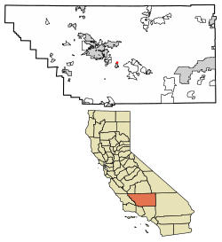 Location of Edmundson Acres in Kern County, California.