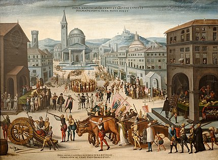 Looting of the Churches of Lyon by the Calvinists in 1562 by Antoine Caron