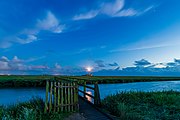 Leuchtturm Westerheversand und Stockenstieg zur blauen Stunde