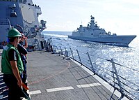 INS Satpura as seen from USS Halsey