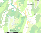 Carte montrant La Compôte et les communes voisines.