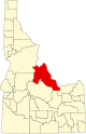 State map highlighting Lemhi County
