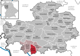 Läget för Marktbergel i Landkreis Neustadt an der Aisch-Bad Windsheim